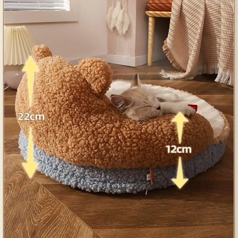 Washable Cozy Cat Bed with High Backres