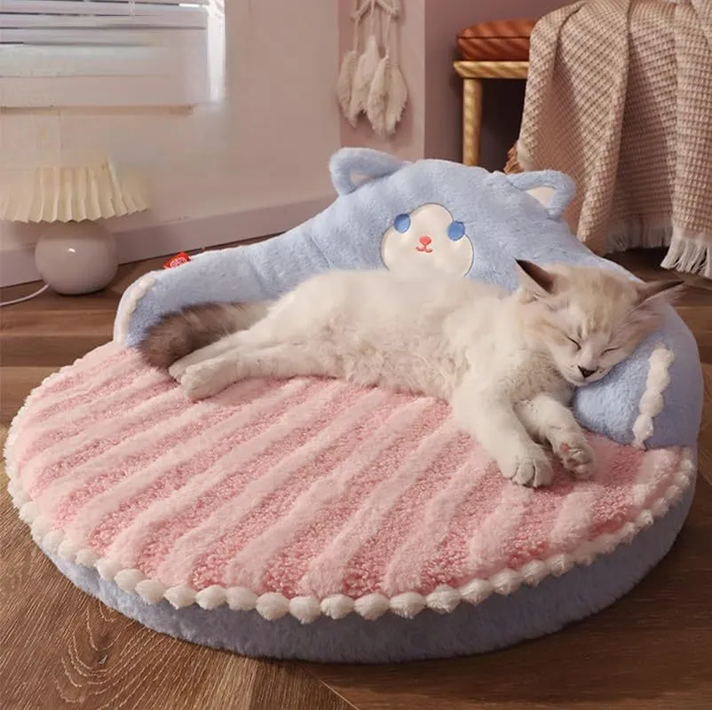 Washable Cozy Cat Bed with High Backres