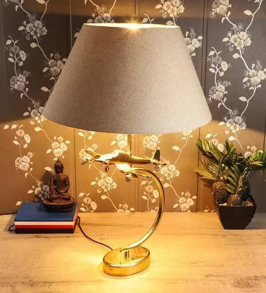 Wooden Twist Avion Aluminum Bedside Table Lamp